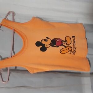 Walt Disney Mickey Mouse sleeveless top. Size small. Orange.